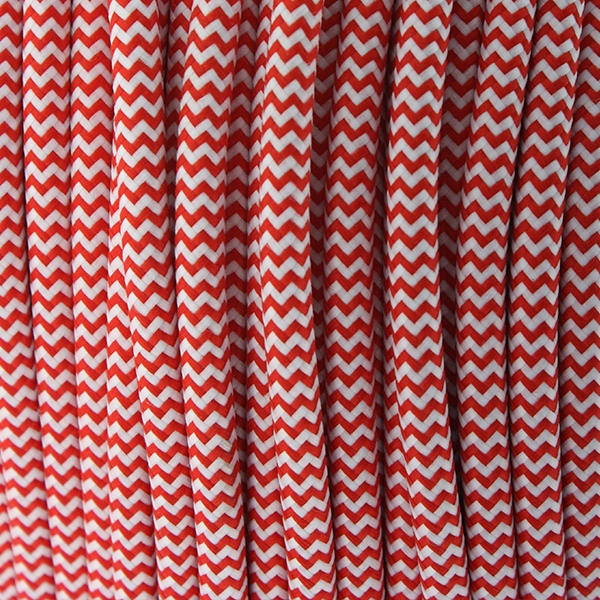Cable Textil Rojo/blanco - 25 Metros - Dsc