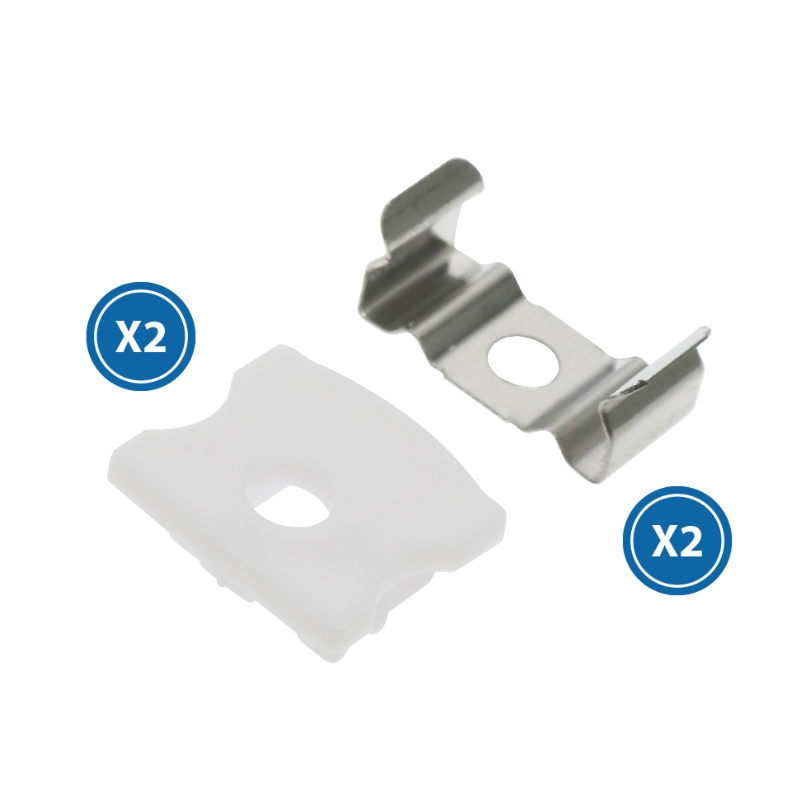 Pack 2 Tapones y 2 Grapas Para Perfil Lm3721