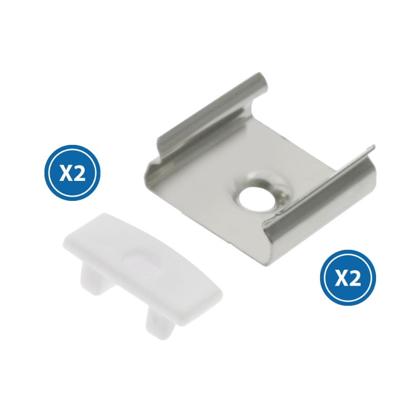 Pack 2 Tapones y 2 Grapas Para Perfil Lm3707