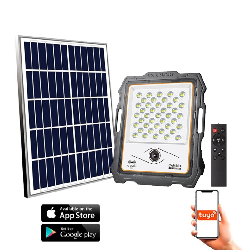 Foco Proyector Led Solar Con Cámara Jeff 100W
