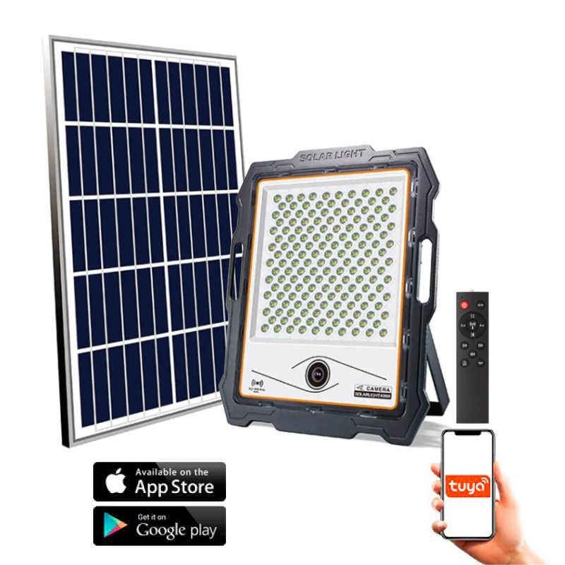 Foco Proyector Led Solar Con Cámara Jeff 200W
