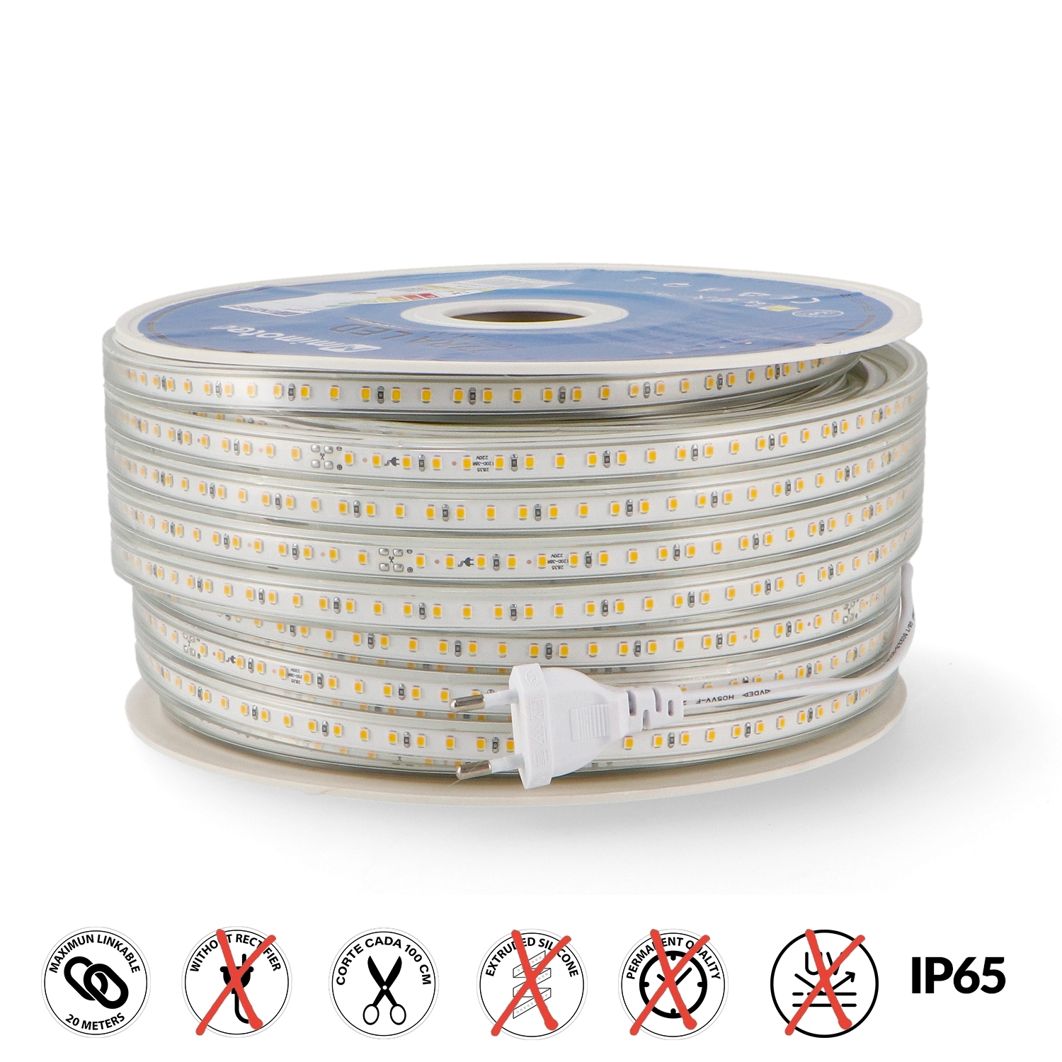 Tira de Led 220V Ac Smd2835 Fast 14,4W/m - 50 Metros