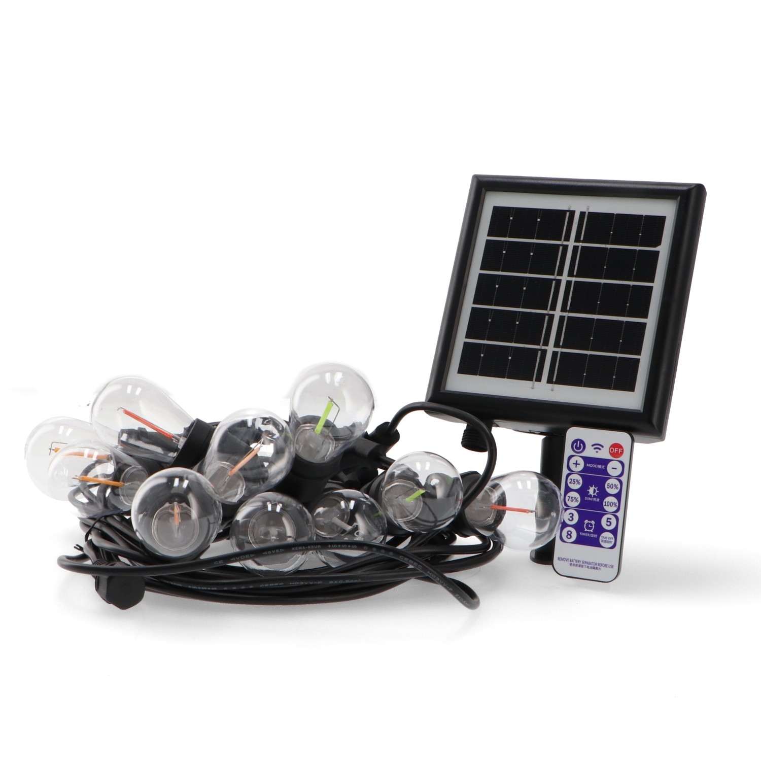 Guirnalda Led Solar 3W de 10 Bombillas E27 Exterior Ip65 - Rgb