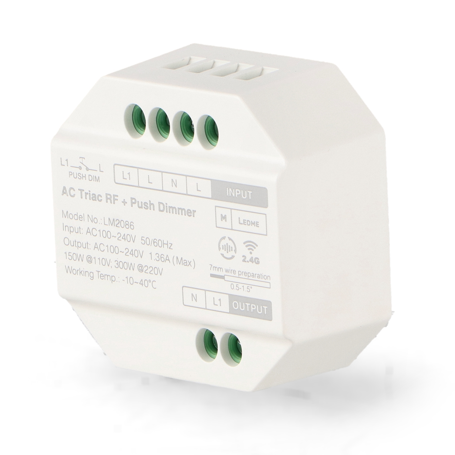 Regulador Led Triac Rf Compatible Con Pulsador