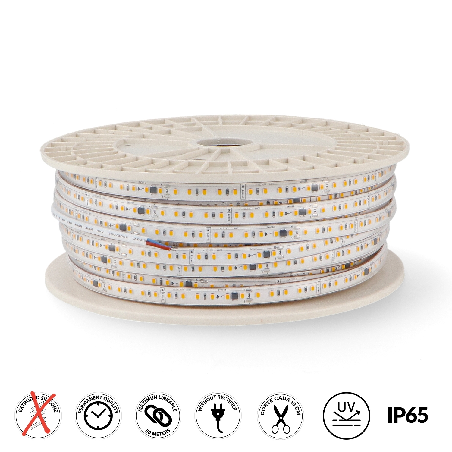 Tira de Led 220V Ac Smd2835 Bergamo 17W/m Ip65 - 50 Metros