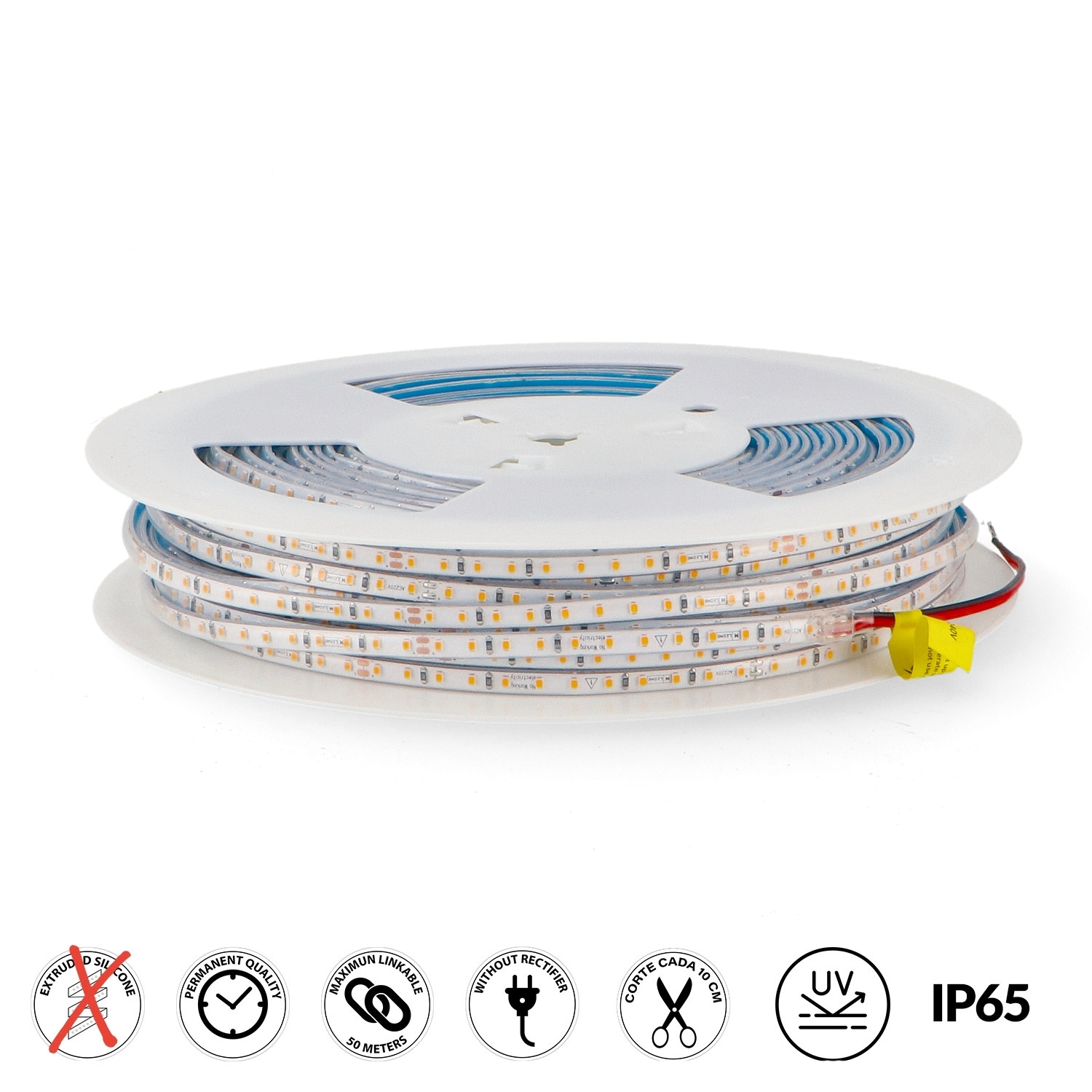 Tira de Led 220V Ac Smd2025 Half 6.5 Mm 12W/m Ip65 - 50 Metros