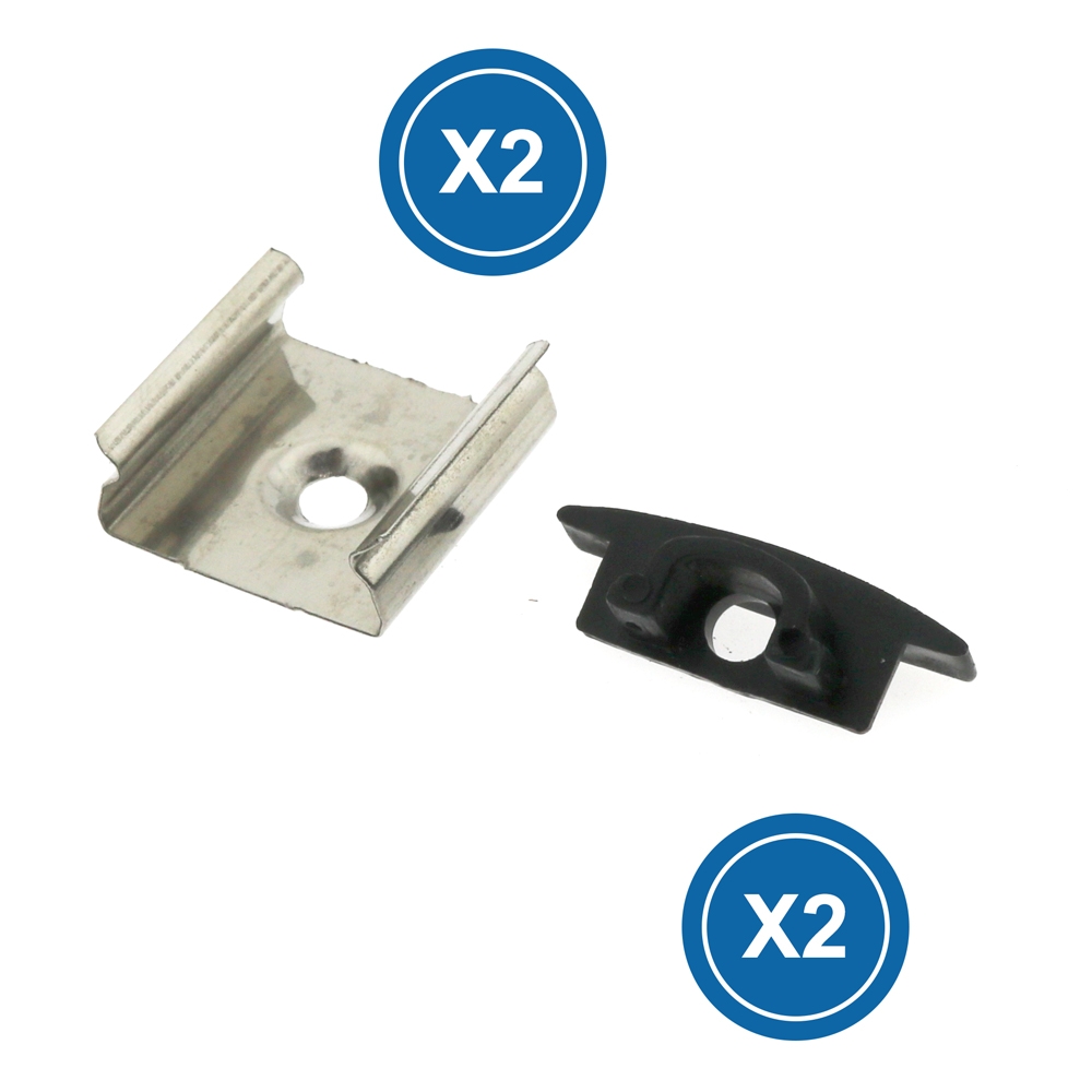 Pack 2 Tapones y 2 Grapas Para Perfil Lm3706