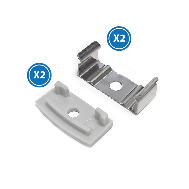 Pack 2 Tapones y 2 Grapas Para Perfil Lm3729