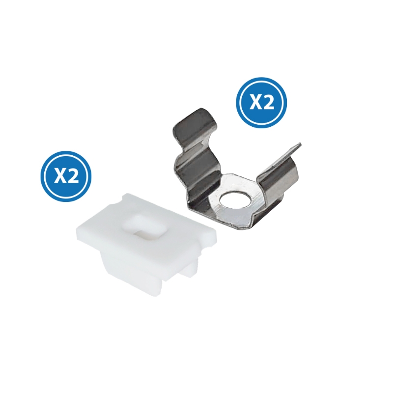 Pack 2 Tapones y 2 Grapas Para Perfil Lm3733