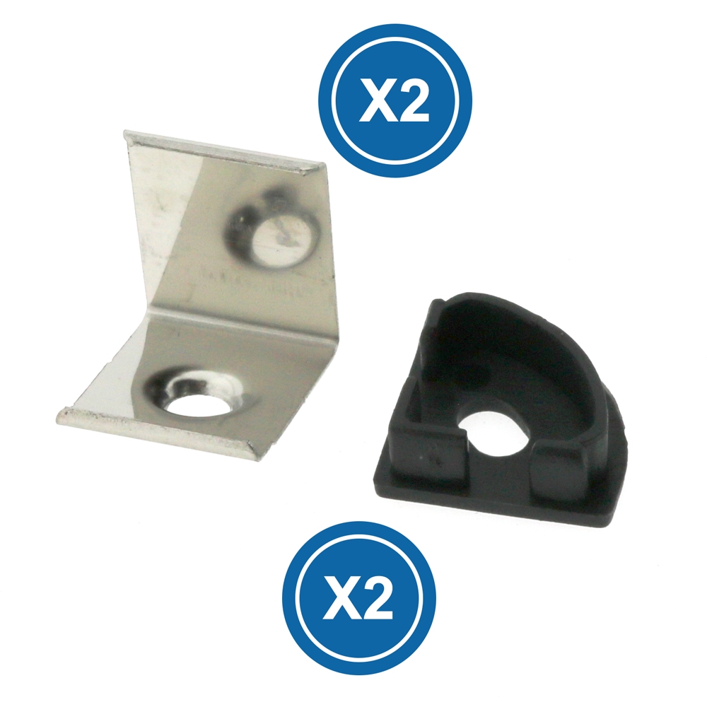 Pack de 2 Topos e Grampos Para Perfil Lm3744