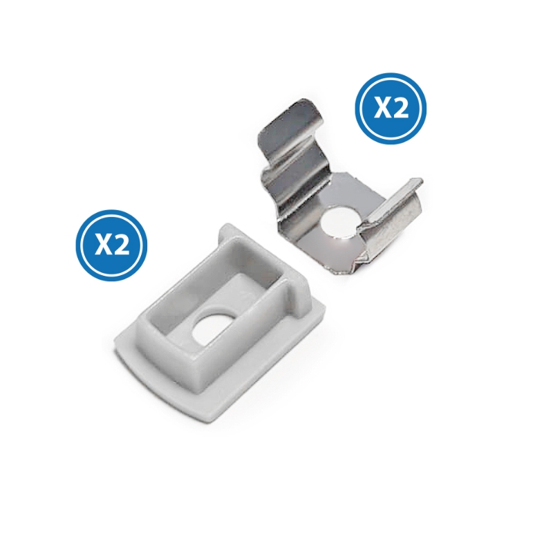 Pack 2 Tapones y 2 Grapas Para Perfil Lm3747