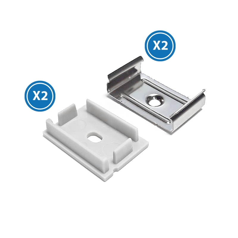 Pack 2 Tapones y 2 Grapas Para Perfil Lm3779