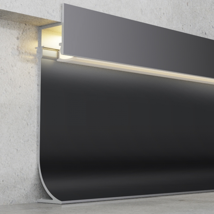 Perfil de Aluminio Ska Lacado Negro - 2 Metros
