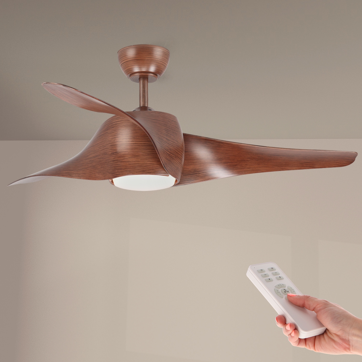 Ventilador de Techo Led Madera Fanton