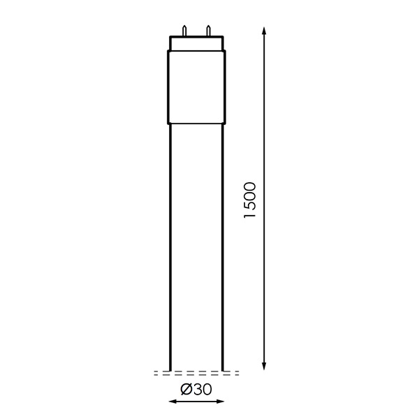 tubo LED T8 1500 mm Stak 24W Cristal Conexión Un Lateral  6000K