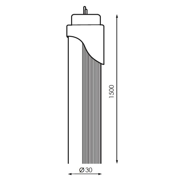 tubo de LED T8 1500 mm Ekran 24W Conexión Dos Laterales - DSC  4500K