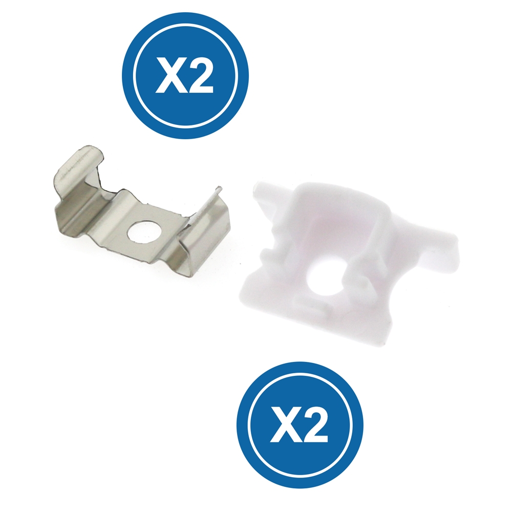 Pack 2 Embouts Et 2 Fixations Pour Profilé Lm3714