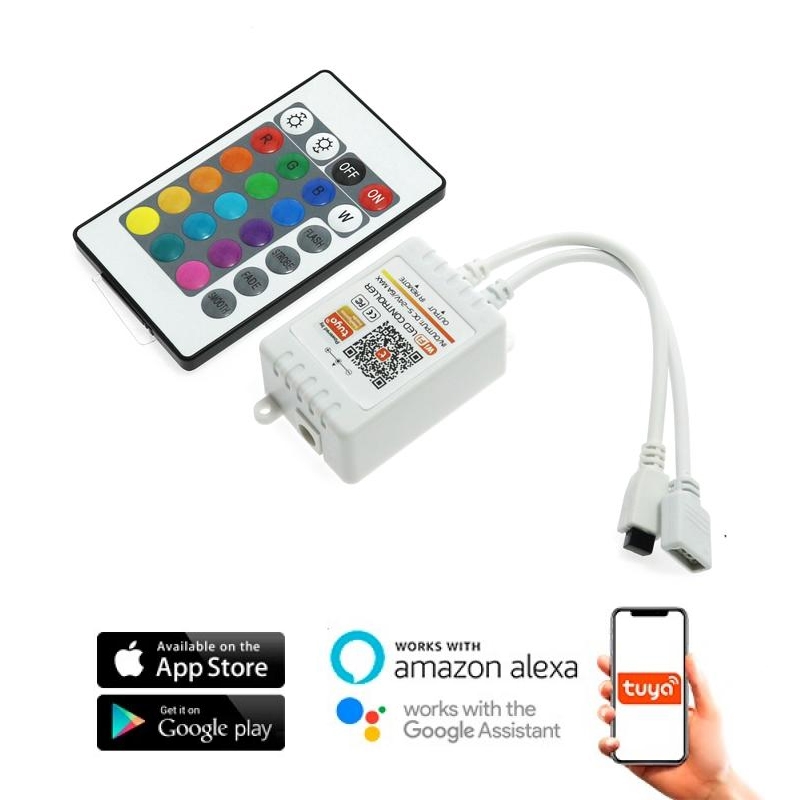Mini Contrôleur Smarthome Pour Ruban Led Rgb Avec Télécommande Ir / App