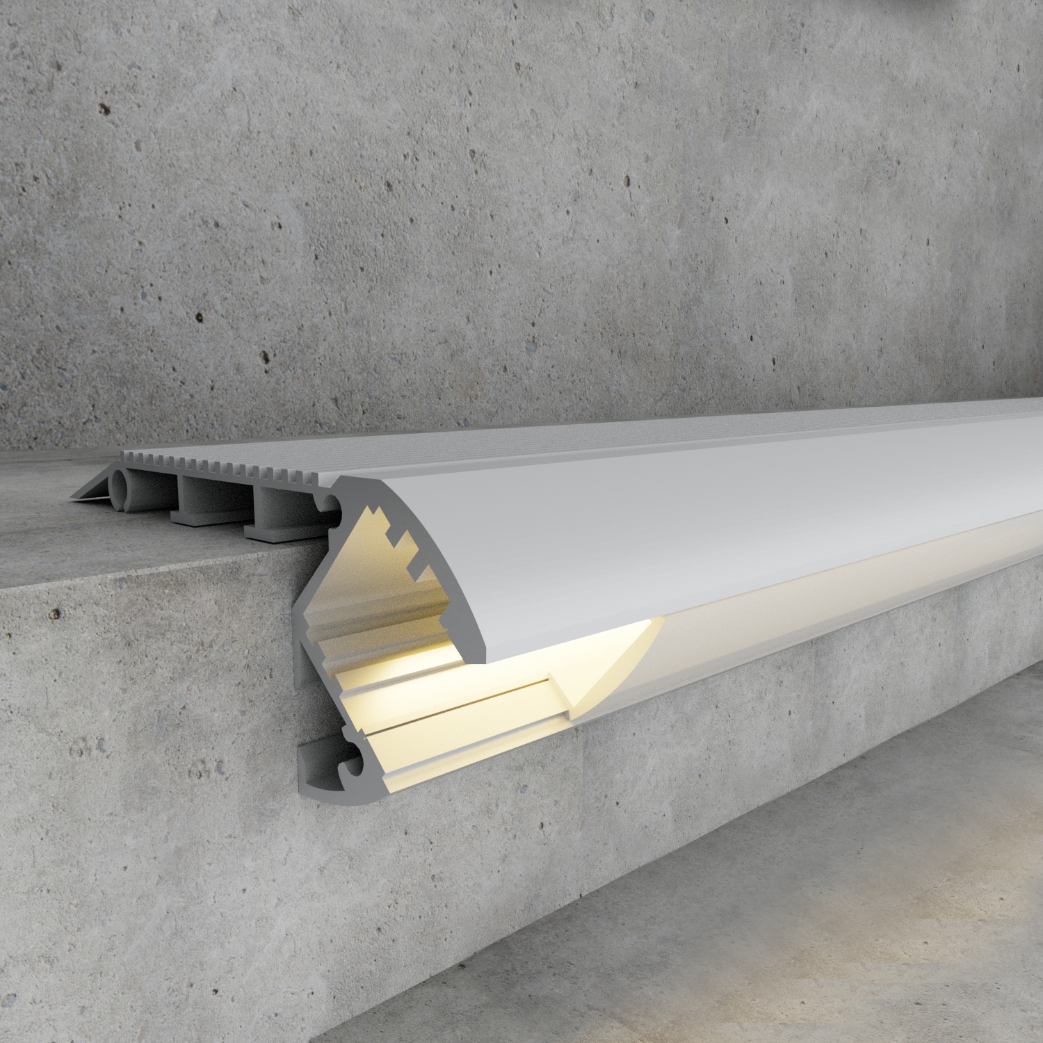 Profilé En Aluminium Spécial Pour Escaliers 12 / 24V - 2 Mètres - Dsc