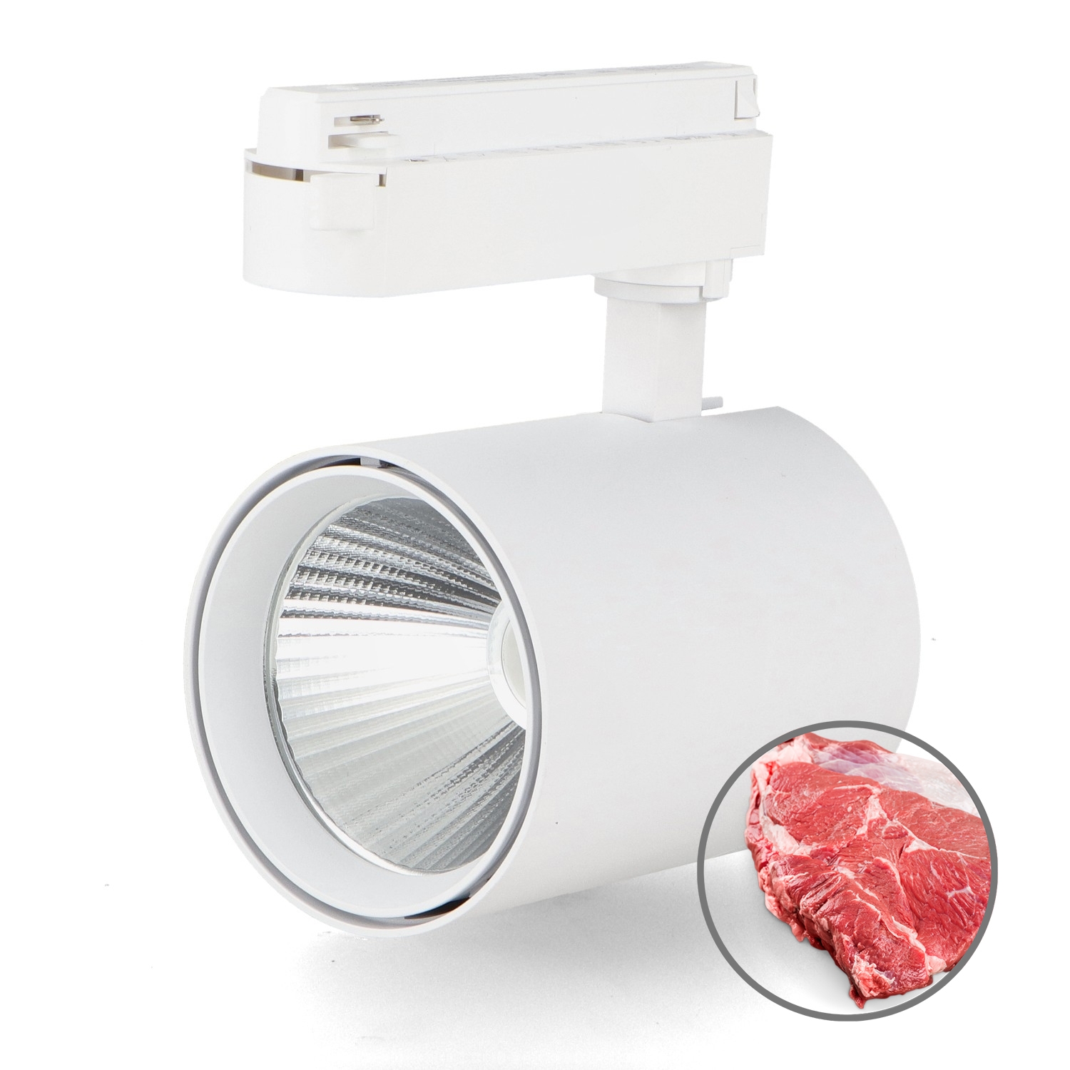 Faretto Led Air Bianco 30W No Flicker Per Binario Monofase - Carne