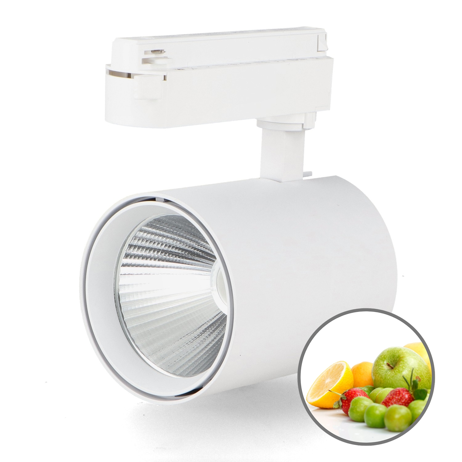 Faretto Led Air Bianco 30W No Flicker Per Binario Monofase - Frutta