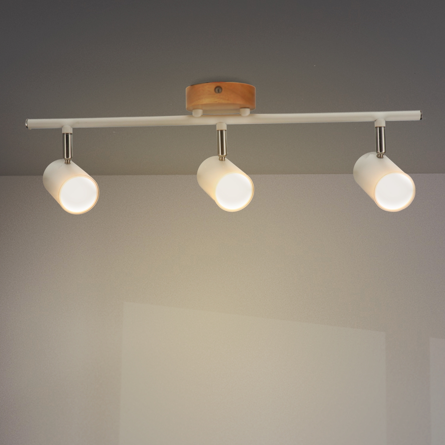 Lampada Da Soffitto Serie Wood 3 Lampadina Gu10