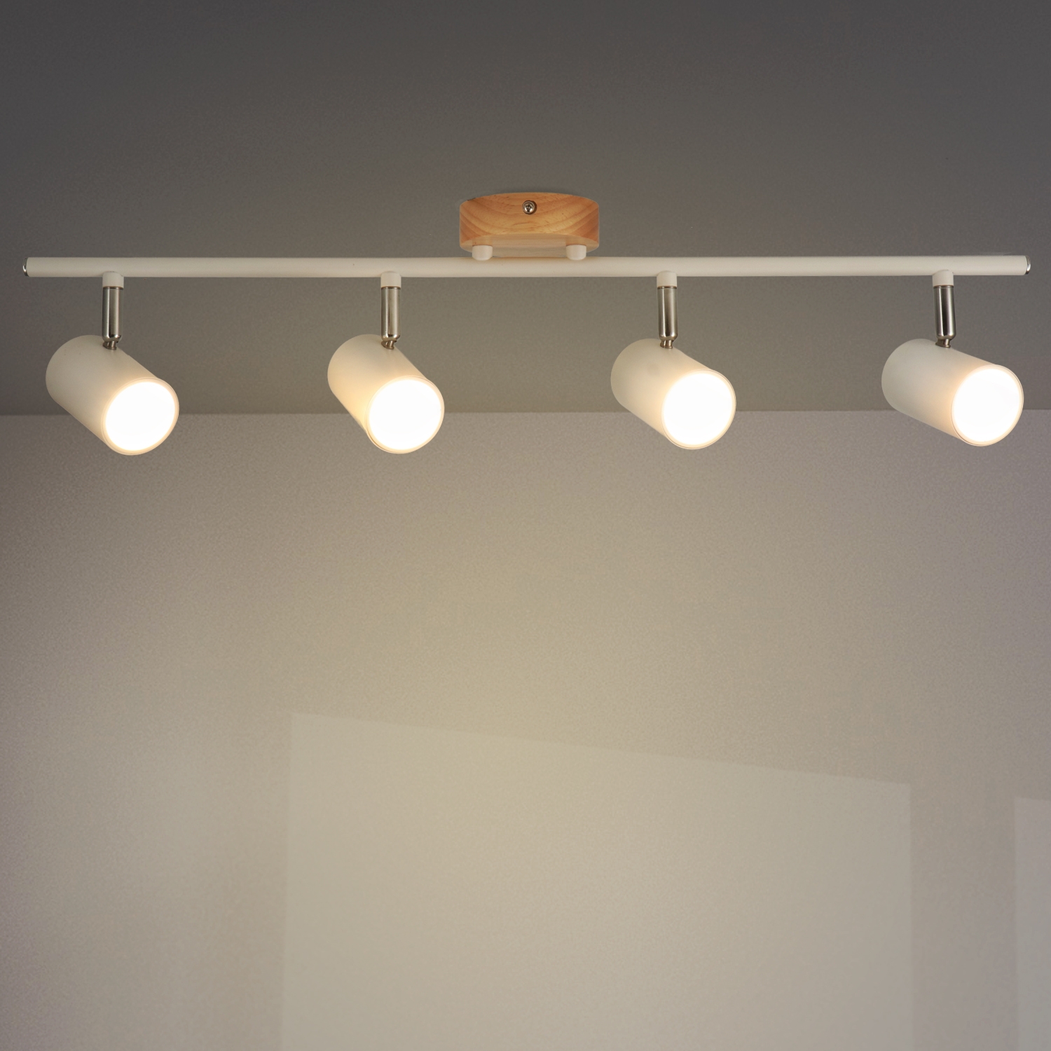 Lampada Da Soffitto Serie Wood 4 Lampadina Gu10