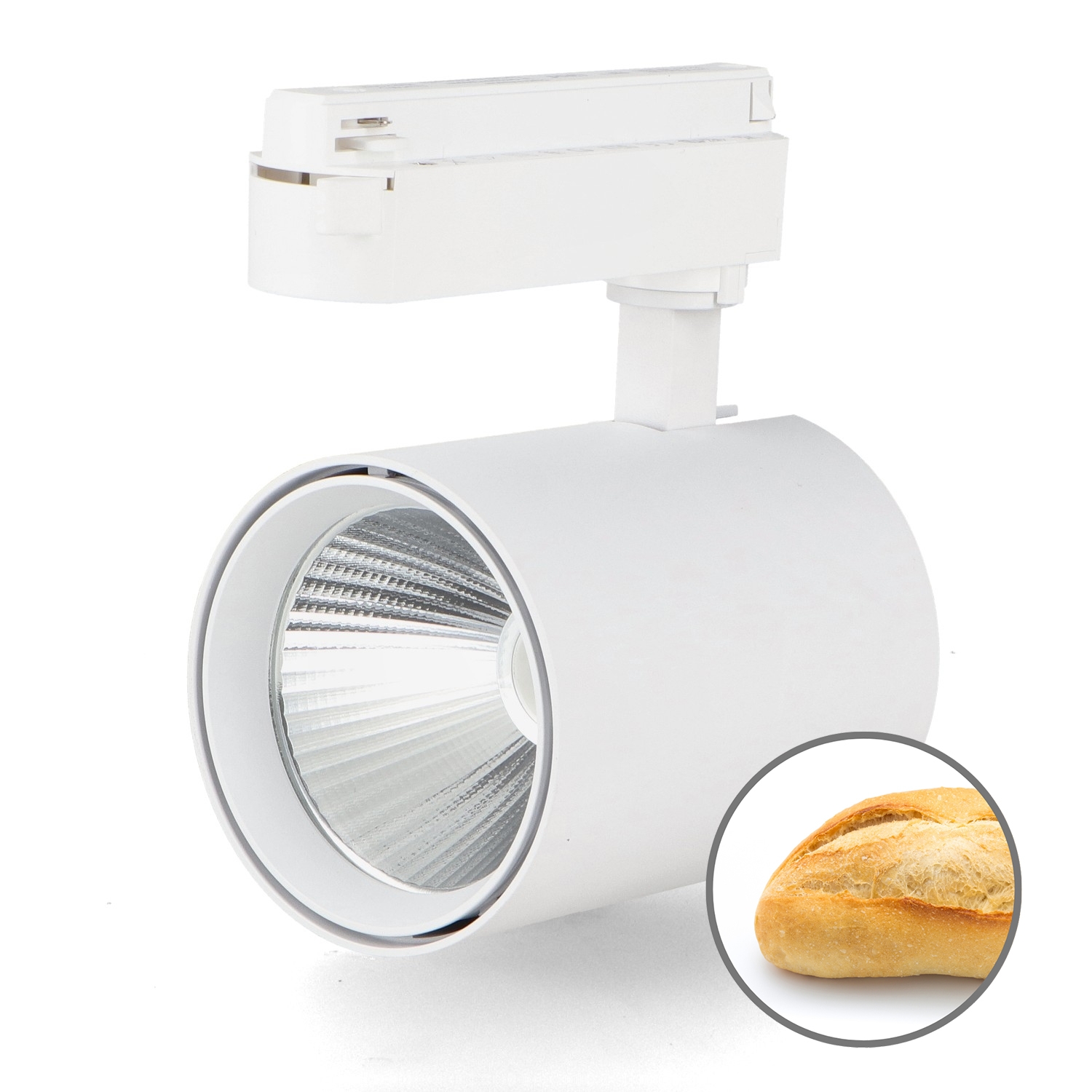 Faretto Led Air Bianco 30W No Flicker Per Binario Monofase - Pane