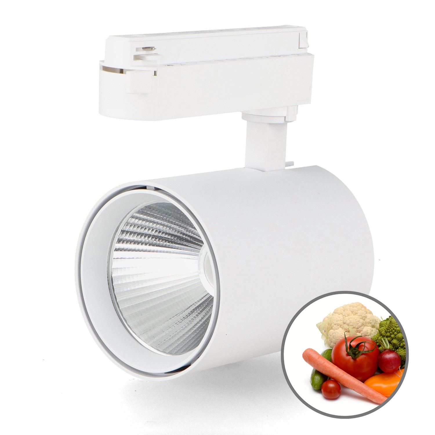 Faretto Led Air Bianco 30W No Flicker Per Binario Monofase - Verdure