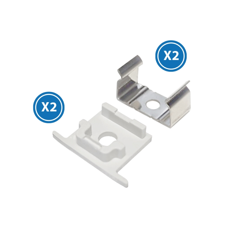 Pack de 2 Topos e Grampos Para Perfil  Lm3711